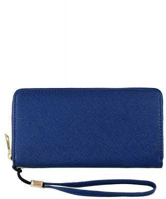 Saffiano Zip Around Wallet Wristlet SA020 NAVY